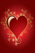 romantic red heart flyer background