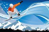 snowboarding flyer background