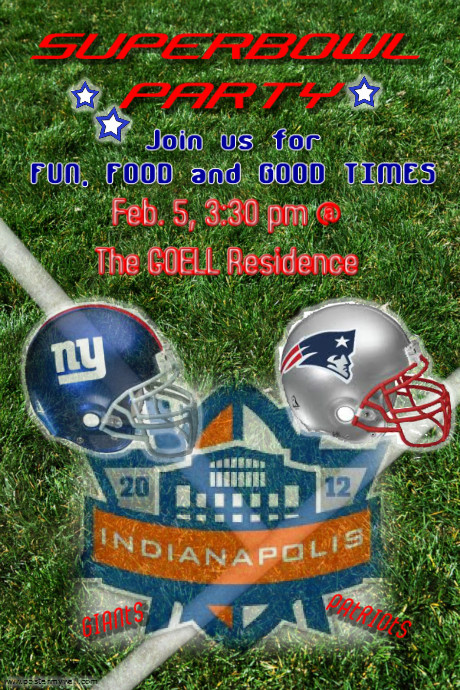 SuperBowl Party Flyer superbowl party flyer