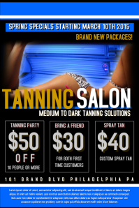 tanning salon poster template