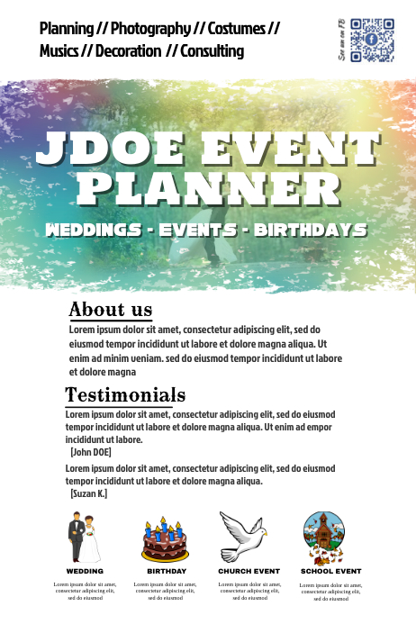 Flyers For Service Providers Event Planner Photography Consulting Interior Design Template Event Management Flyers Templates