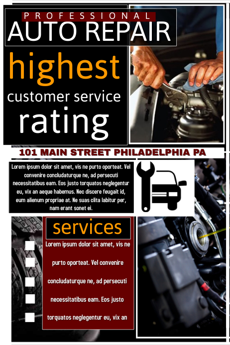 auto repair template postermywall free repair order templates