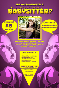 babysitting flyer templates postermywall free babysitting flyers