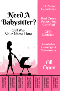 babysitting poster template 2966c8848b895ce61103debca8453077