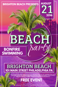 Customizable Design Templates for Beach Party | PosterMyWall