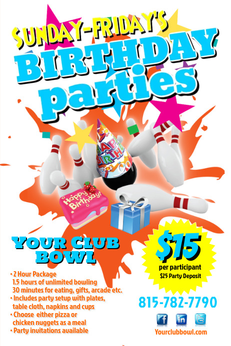 birthday party flyer template postermywall make birthday flyer