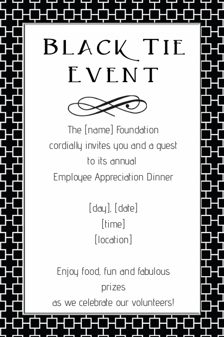 Black Tie Fundraiser Event Flyer Invitation Dinner Template Postermywall Black Tie Event Program Template