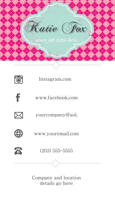 Business Card Communication Pink Facebook Instagram Template Postermywall Instagram Business Card Template