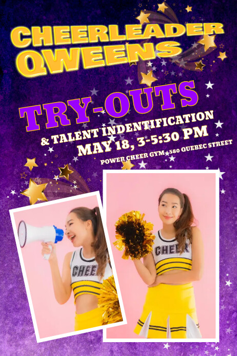cheerleading poster templates postermywall day at a glance calendar template