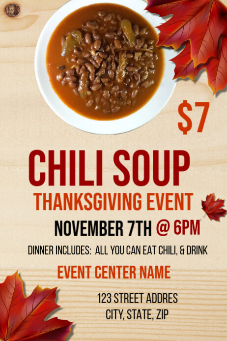 Chili Soup Event Template PosterMyWall chili-soup-event-template-postermywall