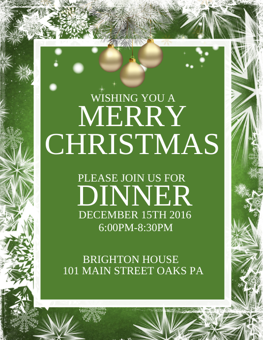 christmas dinner template postermywall christmas dinner flyer