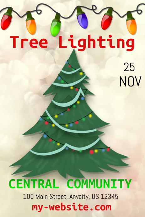 christmas tree lighting template postermywall christmas tree lighting template postermywall
