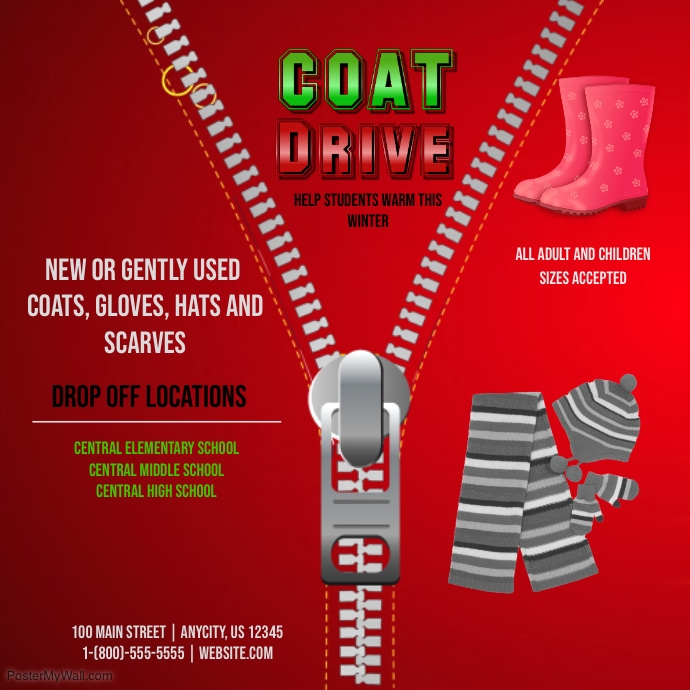 Coat Drive Template PosterMyWall Coat Drive Template PosterMyWall