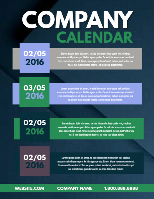 Company Calendar template PosterMyWall