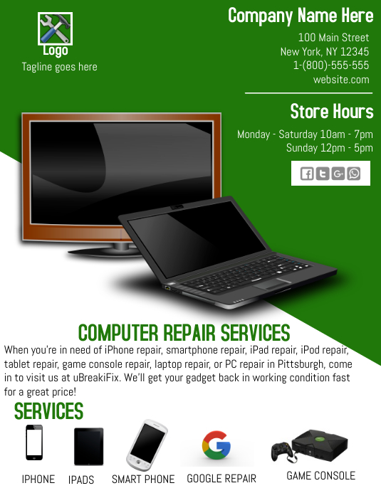 Computer Repair template PosterMyWall