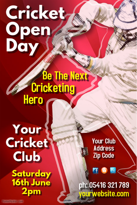 cricket poster templates postermywall 5x7 calendar template