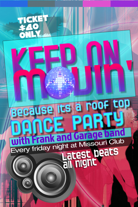 dance party flyer template day at a glance calendar template