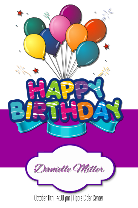 birthday card template postermywall