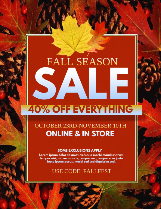 Fall Sale template PosterMyWall