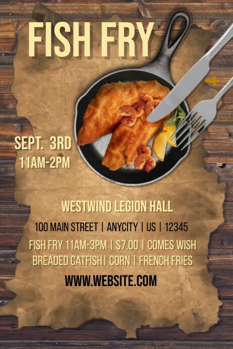 Chinese birthday peach card_eps stock image Fish Fry template | PosterMyWall