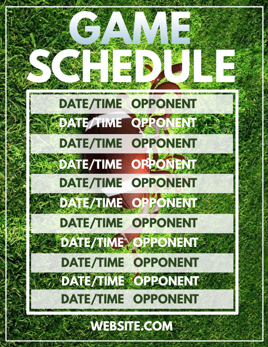 Game Schedule template PosterMyWall