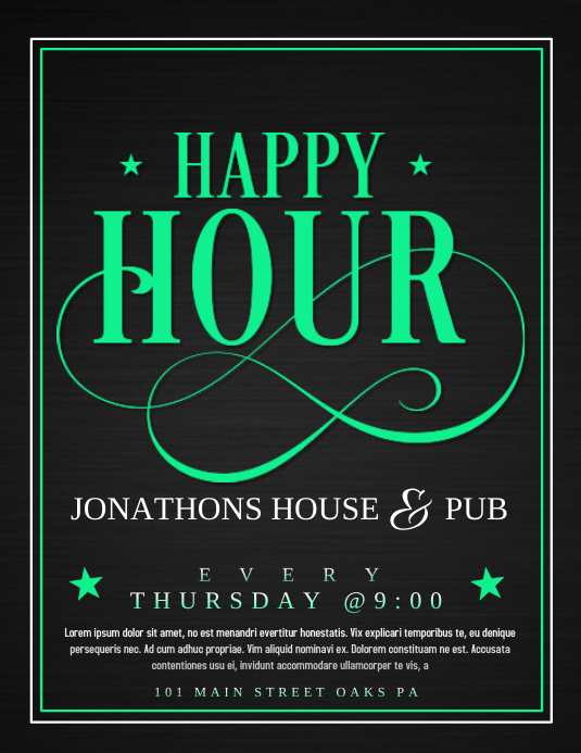 Happy hour template PosterMyWall