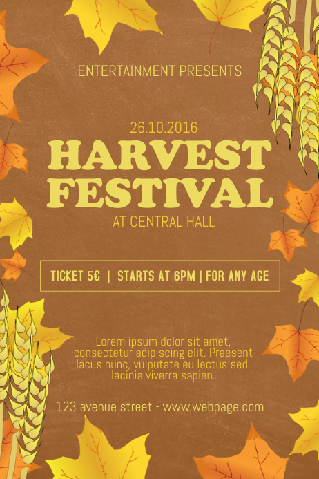 harvest festival flyer template postermywall harvest fest flyer template