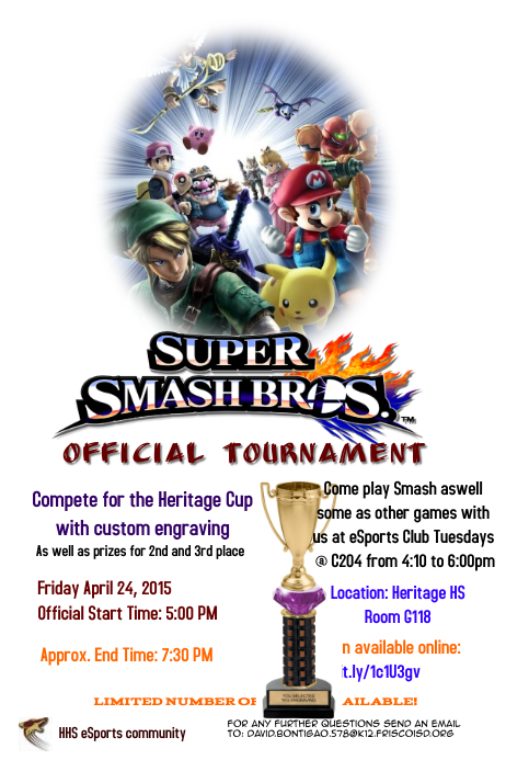HHS Smash Tournament April 24th 2015 template | PosterMyWall