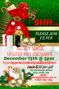 The gift exchange church flyer template Customizable Design Templates for Secret Santa Holiday Gift Exchange | PosterMyWall