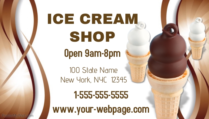 Ice Cream Business Card template : PosterMyWall
