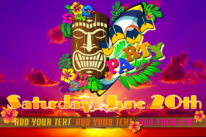 Luau Party Event Flyer template  PosterMyWall
