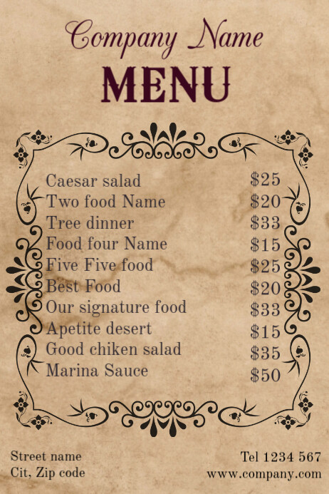 Menu Poster Template vintage restaurant food menu template postermywall