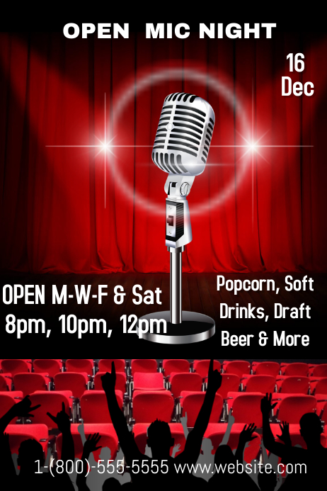 open mic night template postermywall open mic night flyer templates