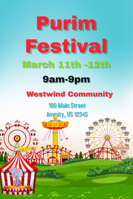 purim flyer template