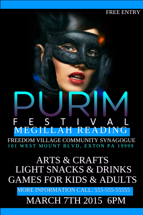 purim flyer template