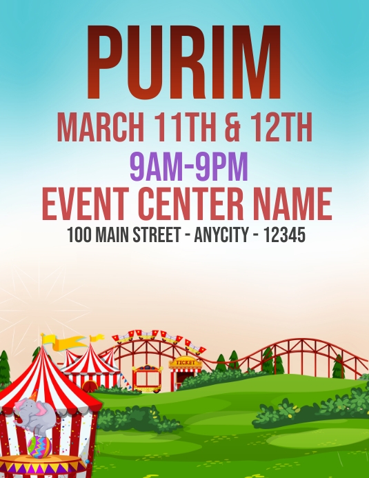purim flyer template