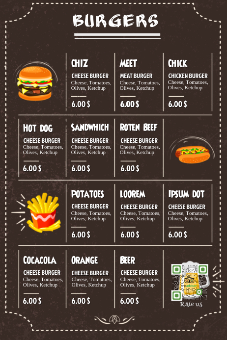 Make Your Own Restaurant Menu Game Make Your Own Restaurant Menu Game