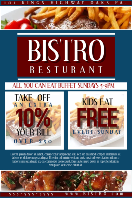 Resturant Flyer Coupon Template PosterMyWall