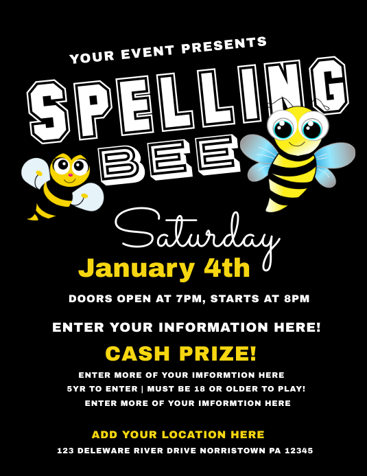 spelling bee template PosterMyWall spelling bee template PosterMyWall