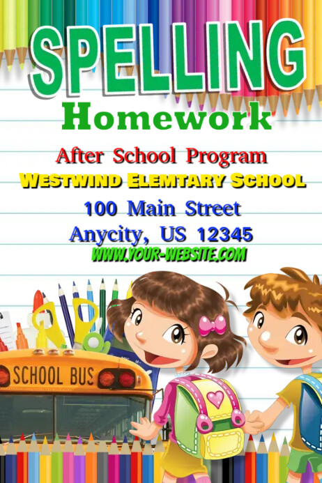 Weekly homework template free picture