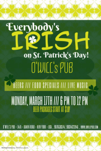 st patricks day pub flyer template