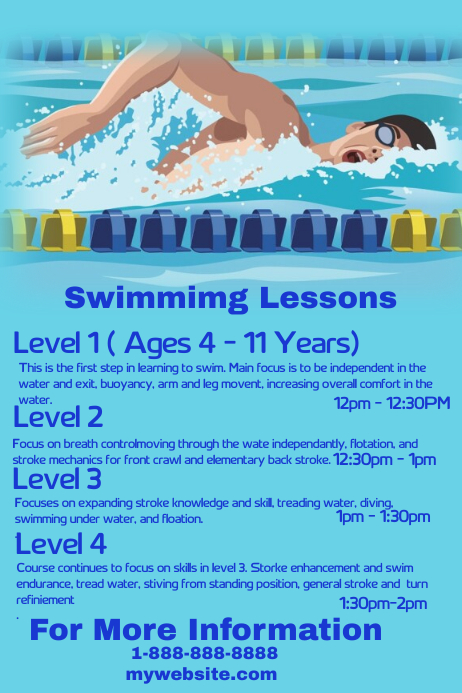 Swimming Lessons Template PosterMyWall