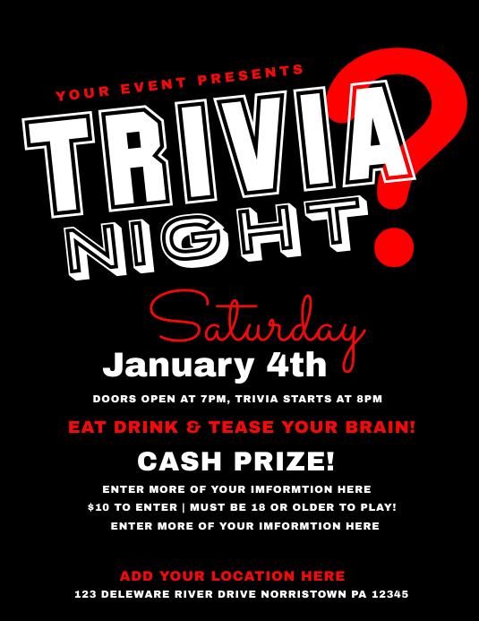Free Trivia Night Flyer Template