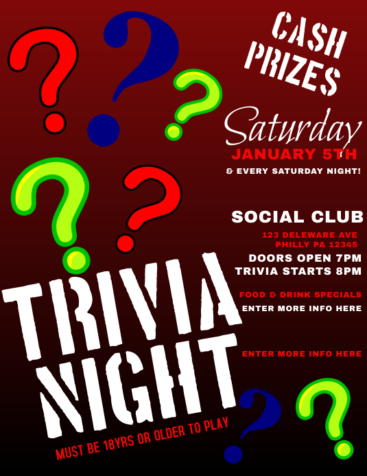 TRIVIA template PosterMyWall