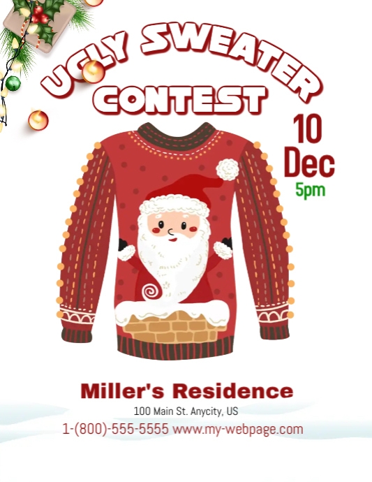 Ugly Sweater Contest template PosterMyWall Ugly Sweater Contest template PosterMyWall
