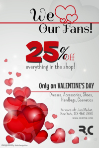 Valentines discount flyer template