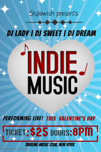 valentines music event poster template