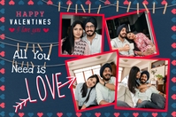 valentines photo collage template