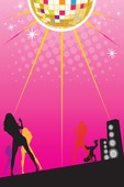 pink disco flyer background