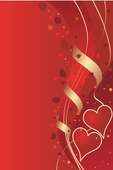 romantic red poster background with hearts